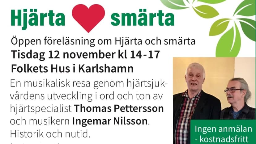 Öppen föreläsning Hjärta & smärta